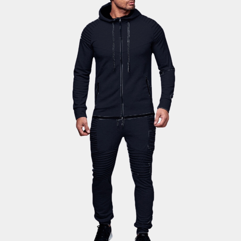 WW | Rib Detail Tracksuit - Two-piece Hooded Jogger for Sports & Leisure