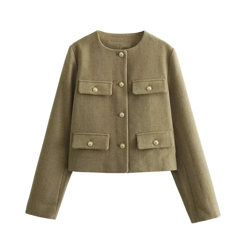 WW | Jacke Kurz Einreiher Blazer Jacke Damen Jacke