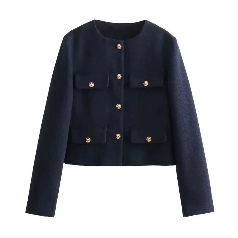 WW | Jacke Kurz Einreiher Blazer Jacke Damen Jacke