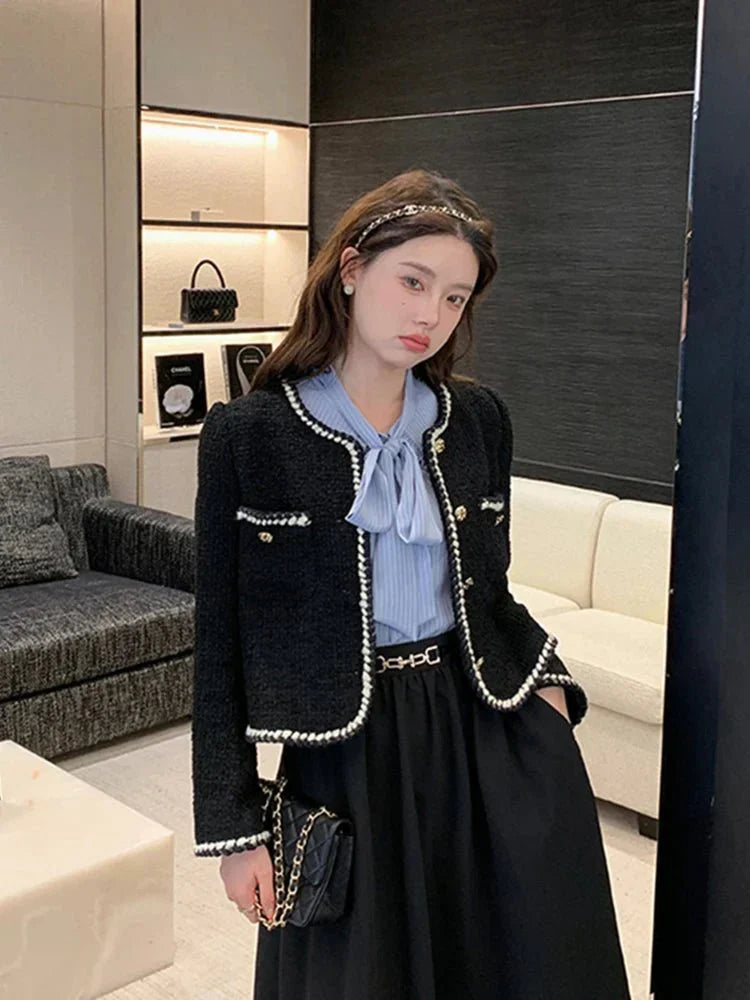 WW | Jacke Schwarz Weinlese Blazer Damenjacke