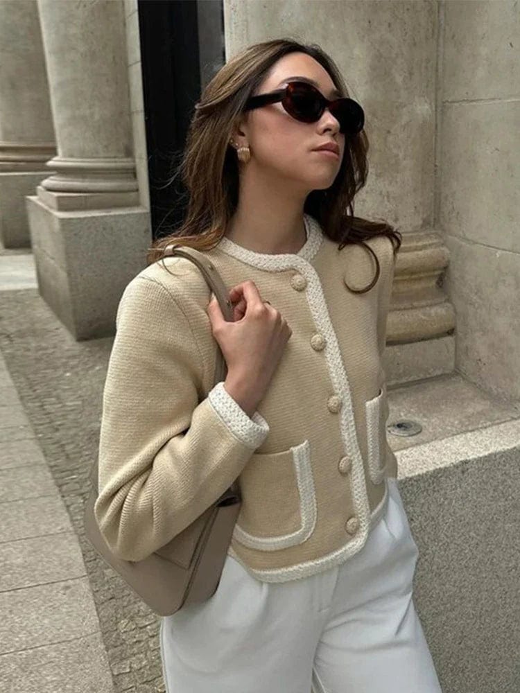 WW | Jacke Beige Kurz Weste Damenblazer