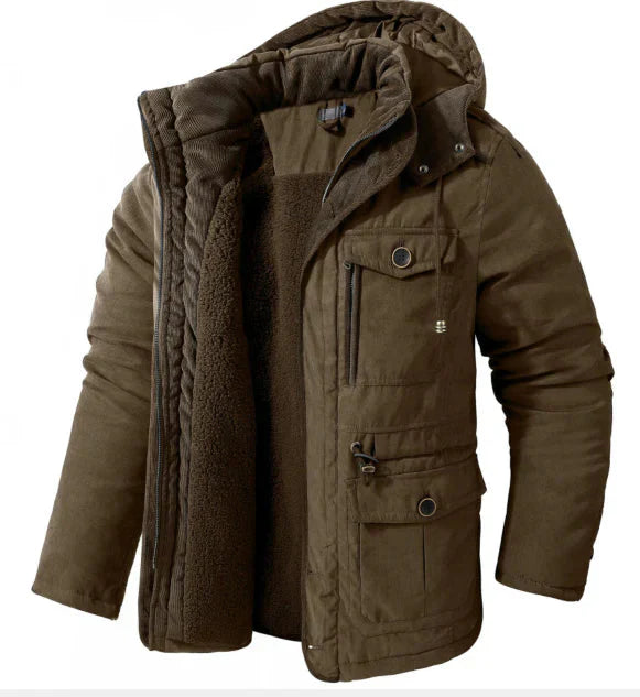 WW | Herren Winterjacke Mit Kapuzen Design Und Taschen Detail