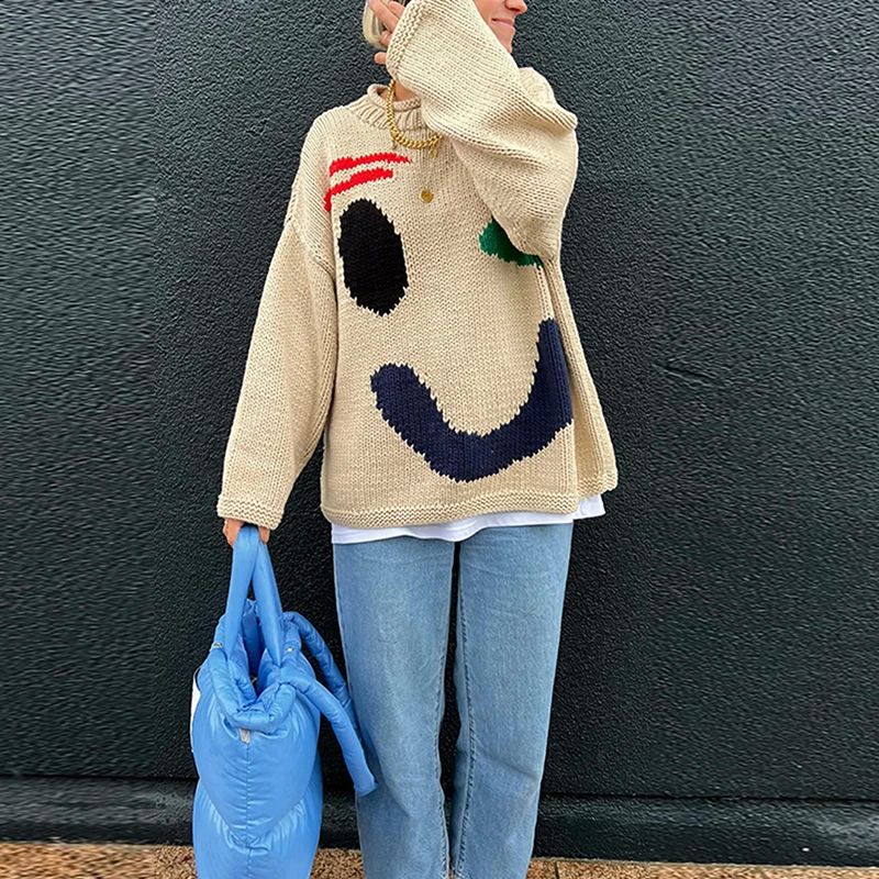 WW | Übergroßer Pullover mit Smiley-Design