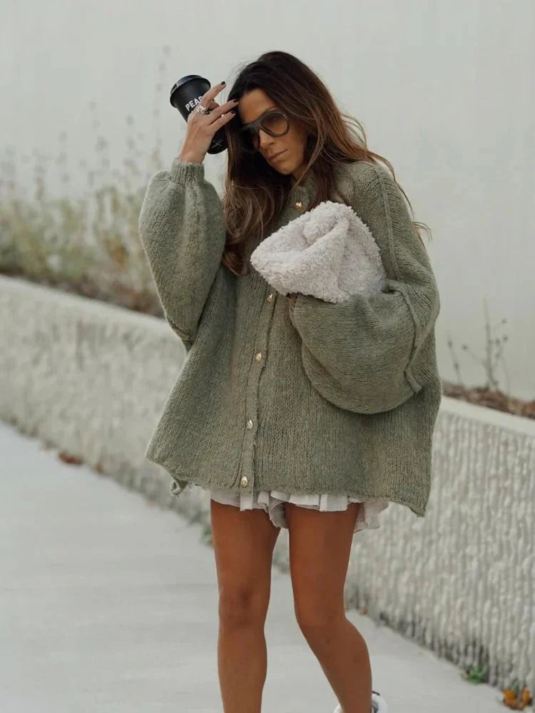 WW | Oversized Cardigan Warm, loose-fitting, chunky knit women's jacket