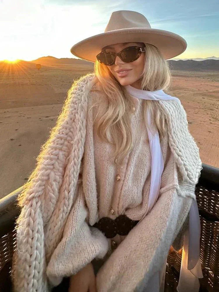 WW | Oversized Cardigan Warm, loose-fitting, chunky knit women's jacket