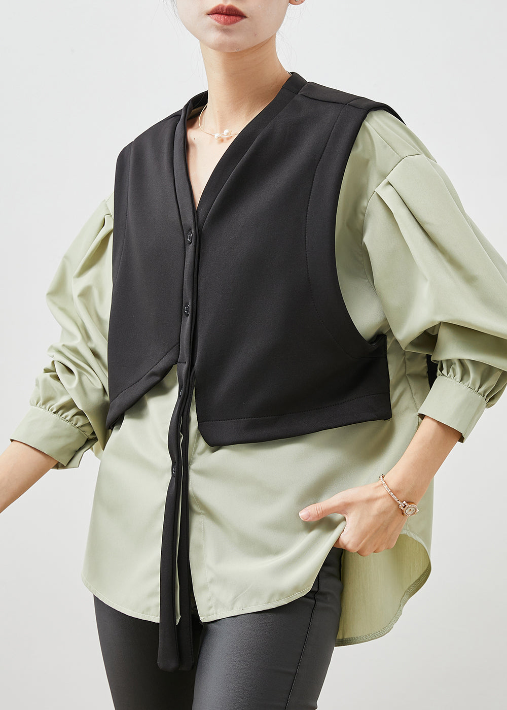 WW | Black Oversized Patchwork Cotton Coats