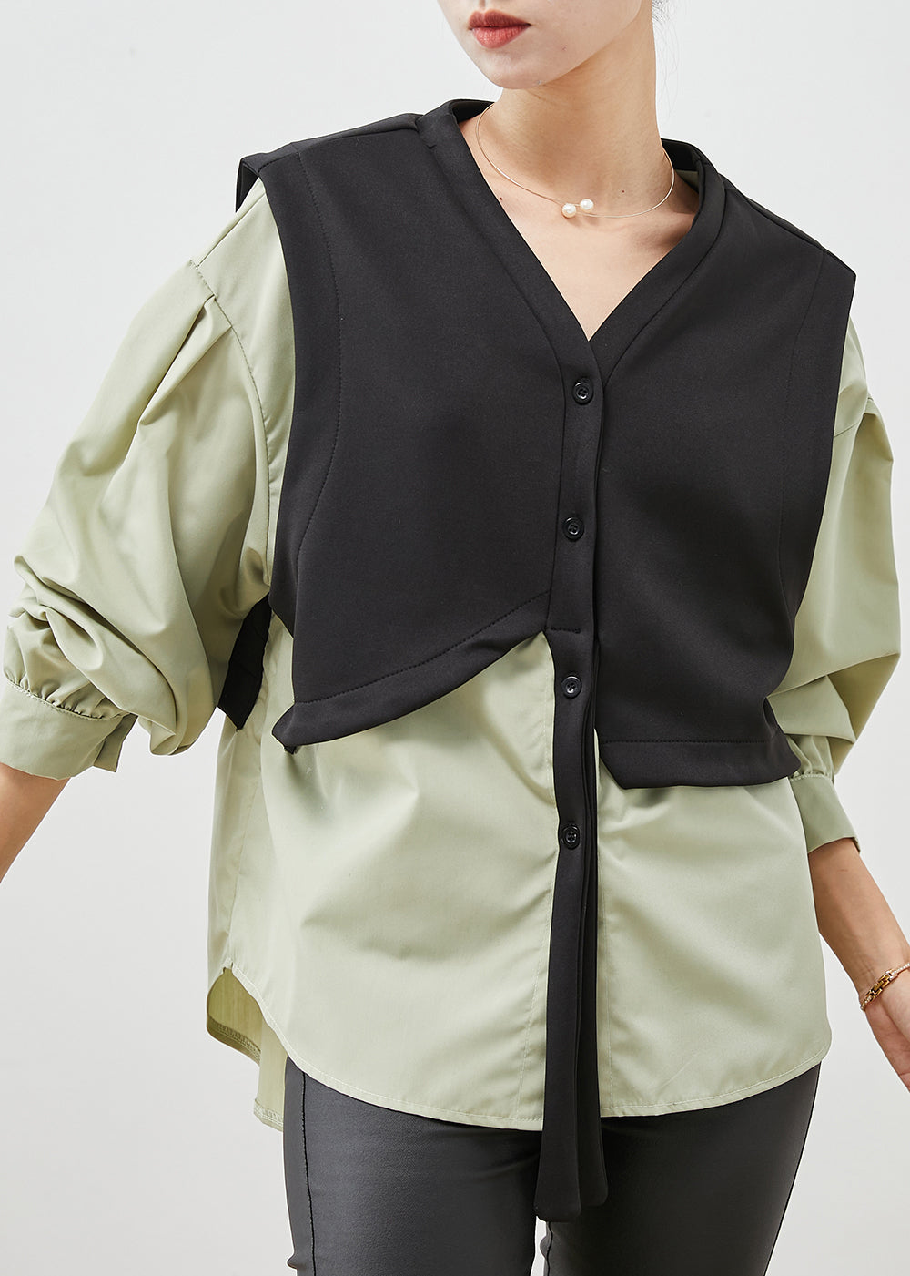 WW | Black Oversized Patchwork Cotton Coats