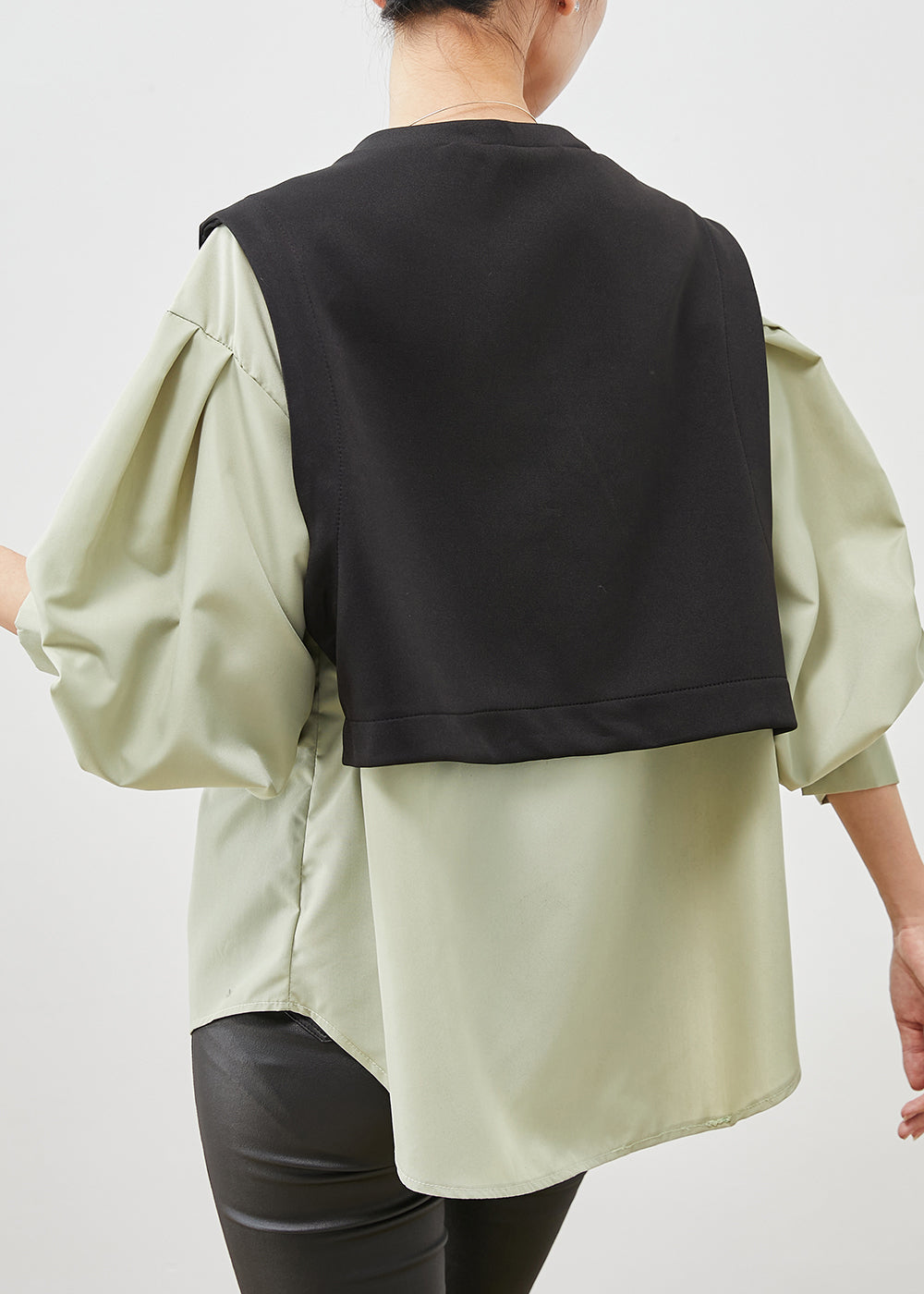 WW | Black Oversized Patchwork Cotton Coats