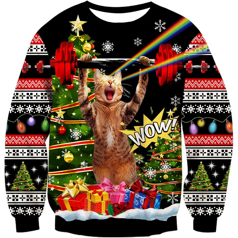WW | Unisex Sweatshirt - Comfortable 3D Cat & Dog Design for Animal Lovers