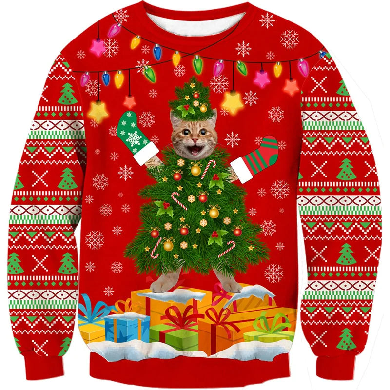 WW | Unisex Sweatshirt - Comfortable 3D Cat & Dog Design for Animal Lovers