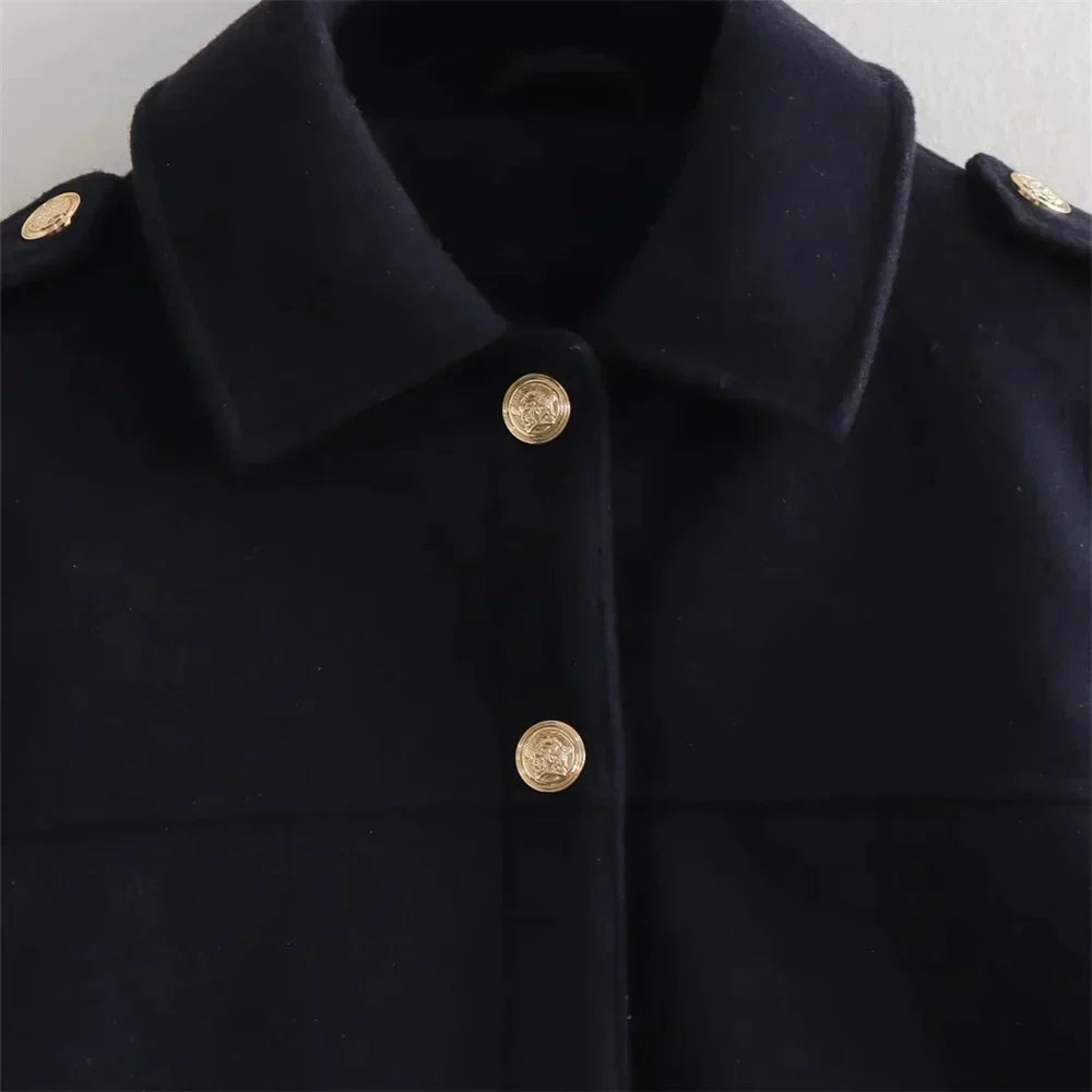 WW | Neue modisch lässige Jacke mit goldener Schnalle für Frauen