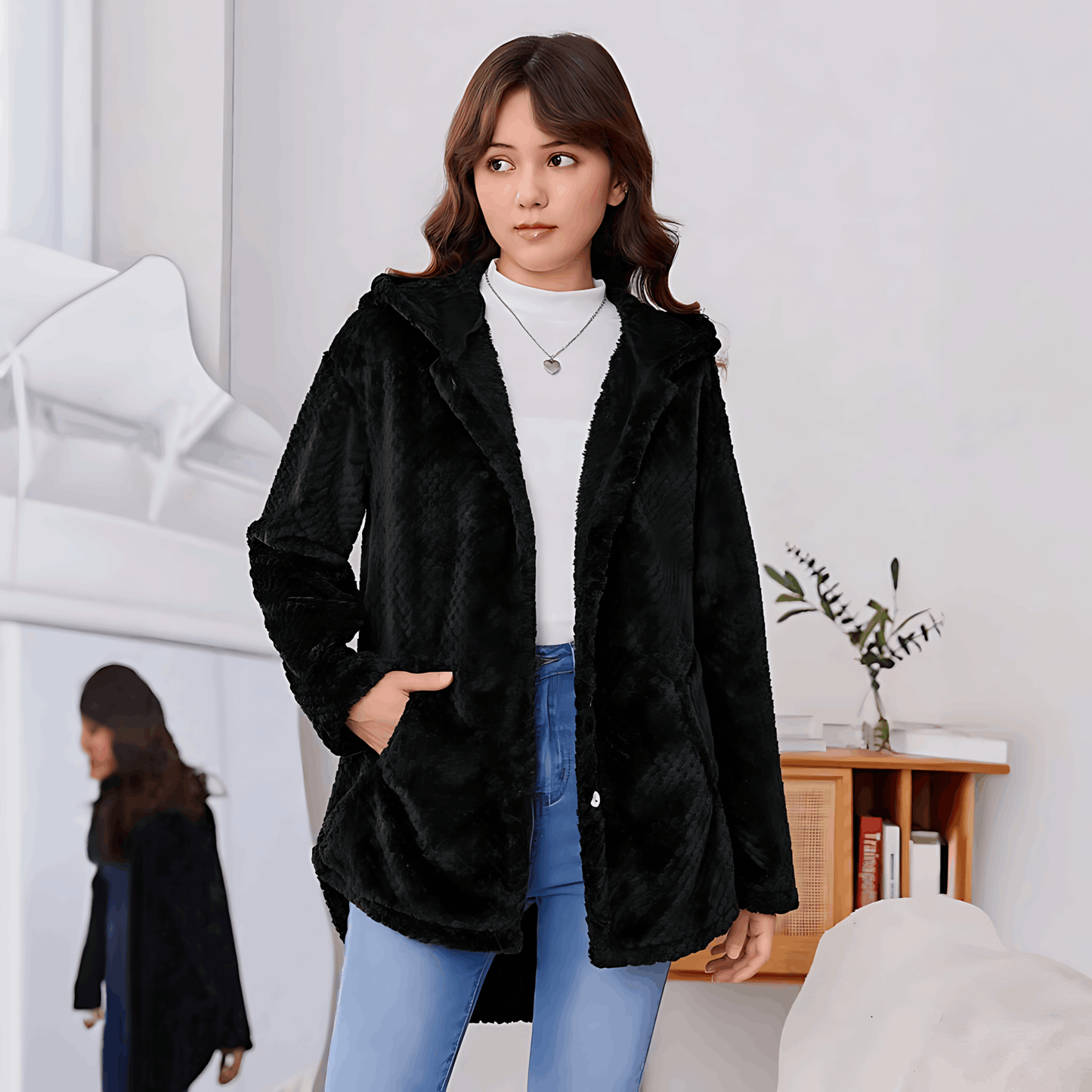 WW | Wärmende Strickjacke mit weichem Futter und Kapuze für Damen