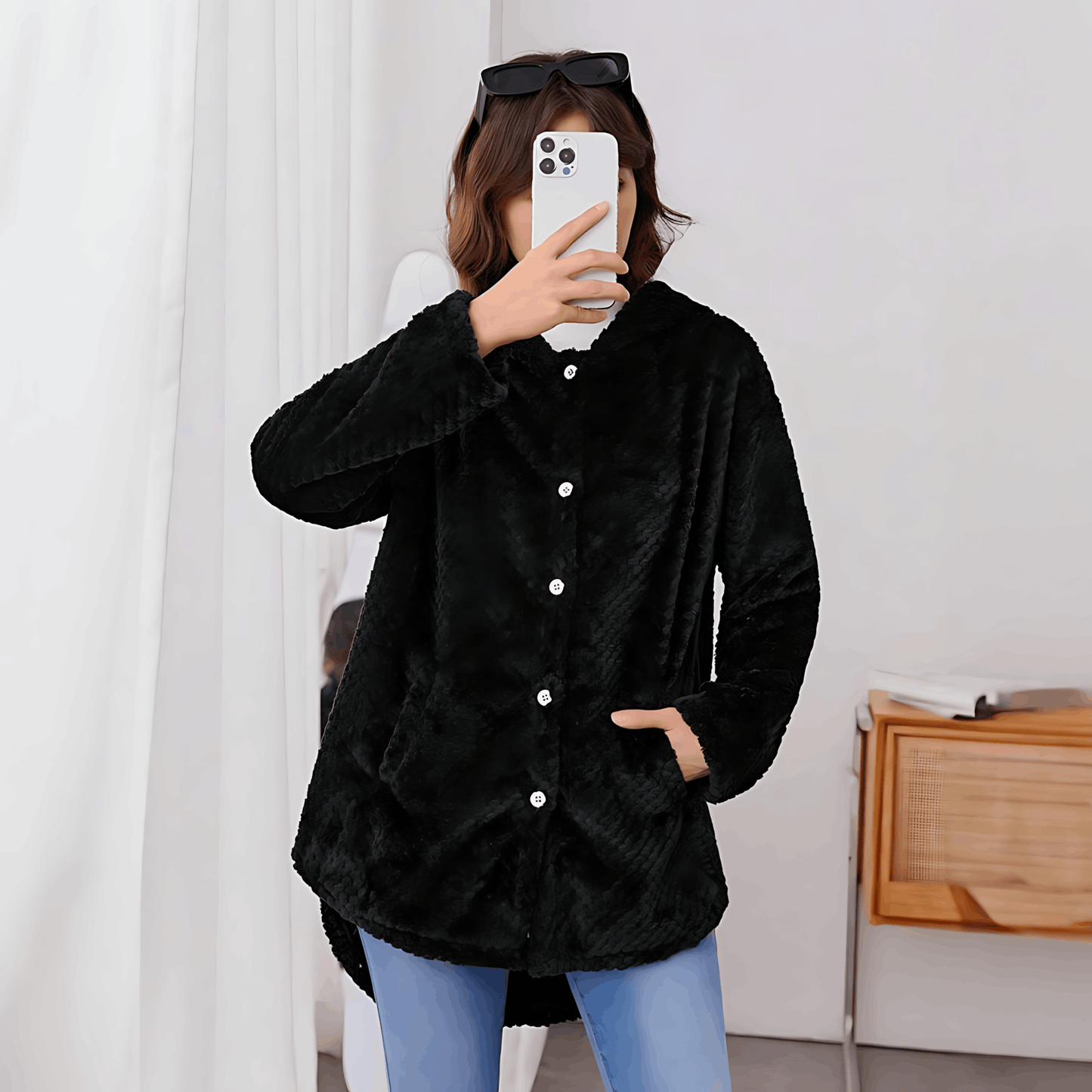 WW | Wärmende Strickjacke mit weichem Futter und Kapuze für Damen