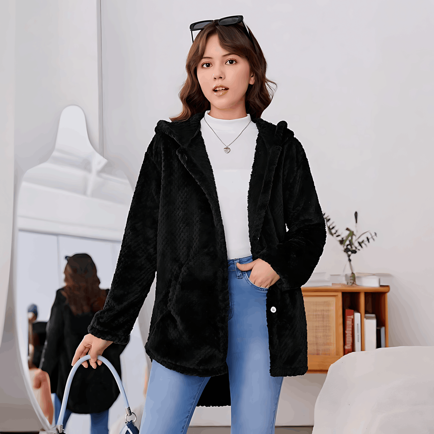 WW | Wärmende Strickjacke mit weichem Futter und Kapuze für Damen