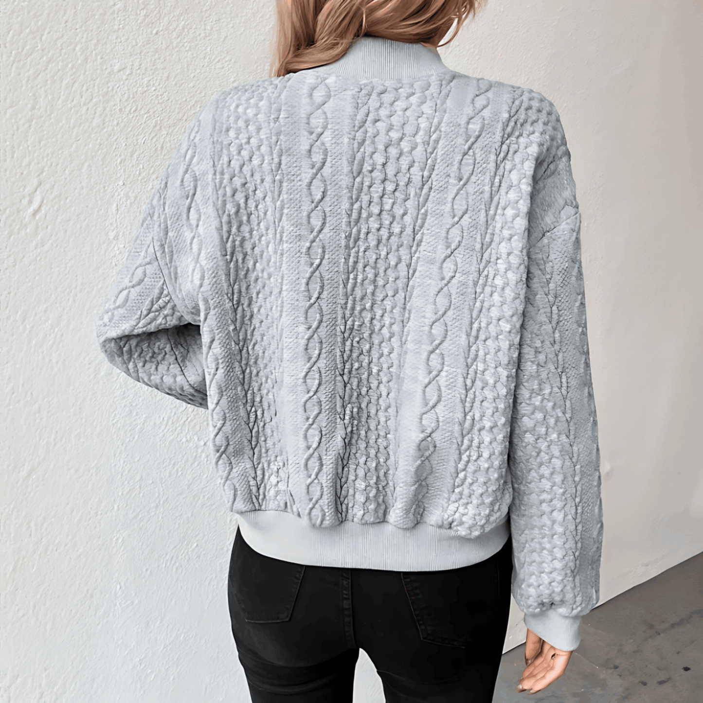 WW | Strickjacke Im Bomberjackenstil mit Knöpfen