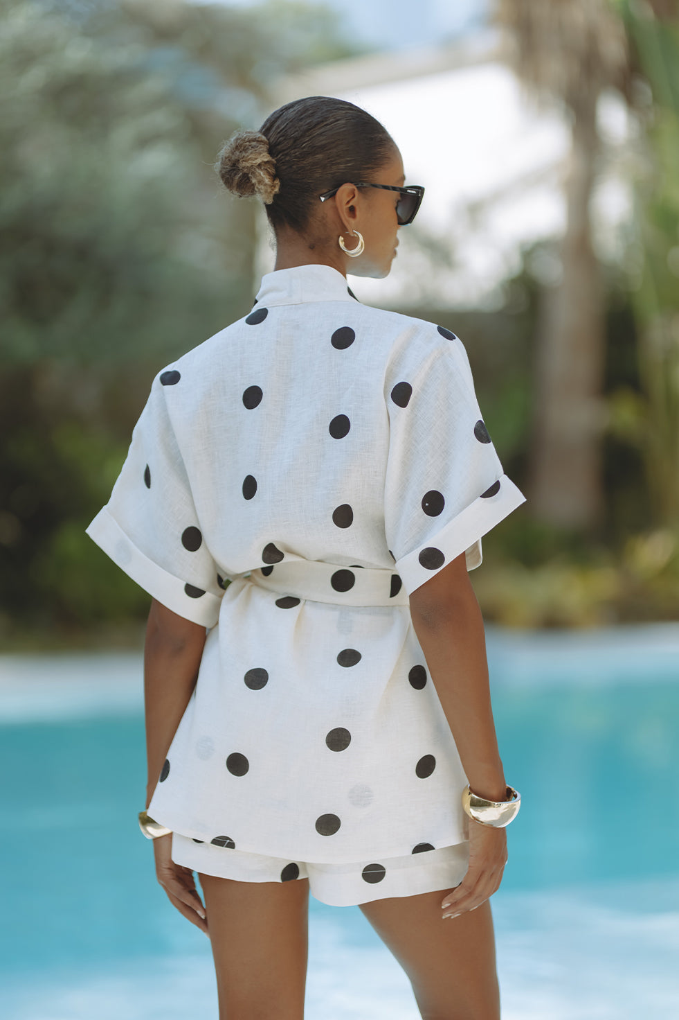 Rin | Two-Piece Kimono Set with Polka Dot Pattern