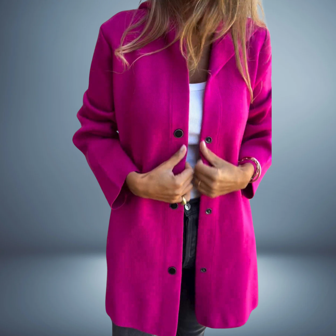 WW | Damen Strick Blazer - Mit Knöpfen & Kapuze