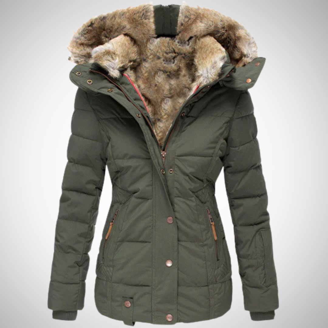 WW | Elegante Fellgefütterte Winterjacke Für Frauen
