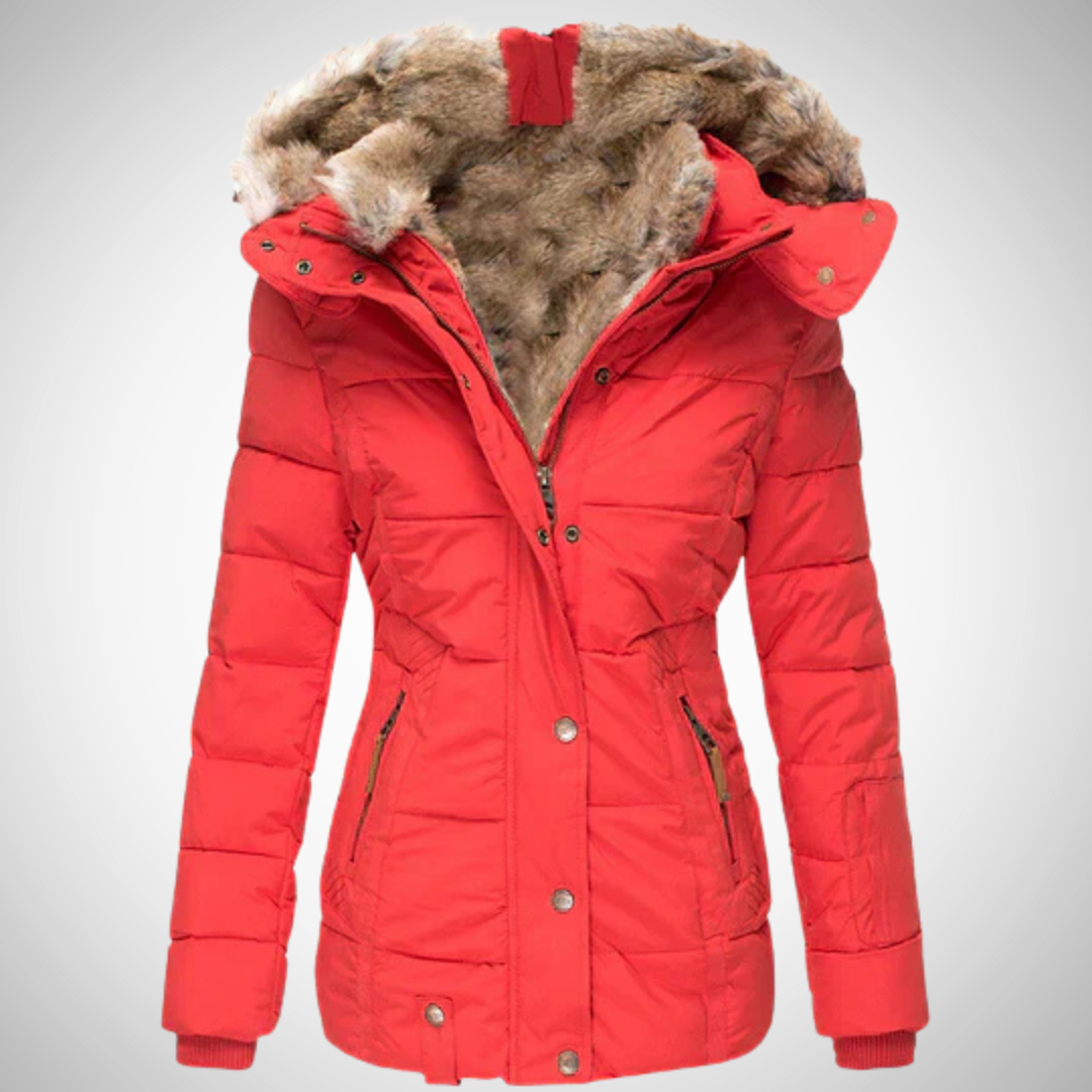 WW | Elegante Fellgefütterte Winterjacke Für Frauen