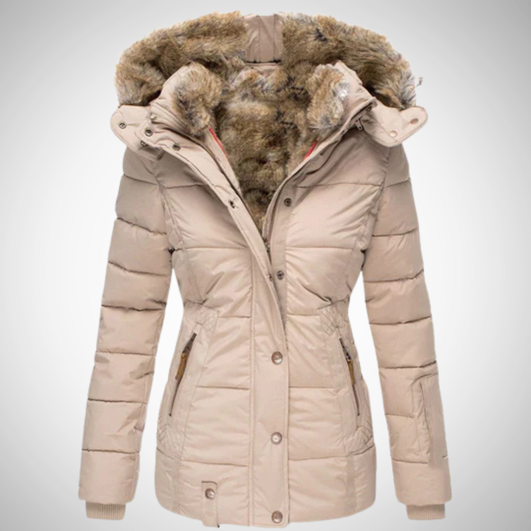 WW | Elegante Fellgefütterte Winterjacke Für Frauen