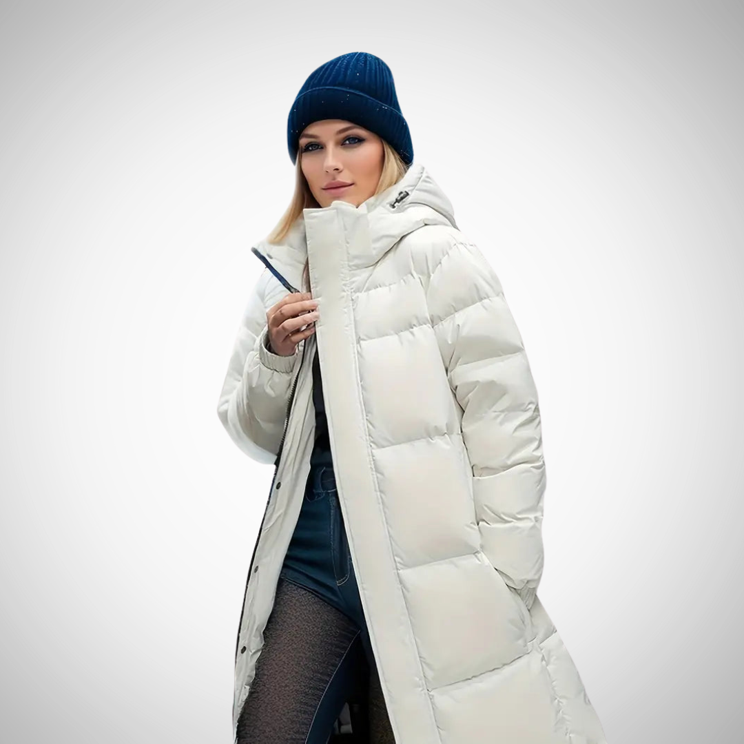 WW | Langer Gepolsterter Winter Puffa Mantel Für Frauen