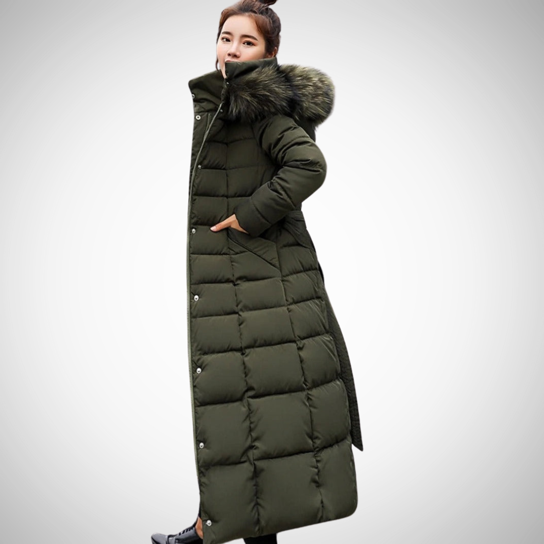 WW | Lange Gürtel Winter Puffer Mantel Für Frauen