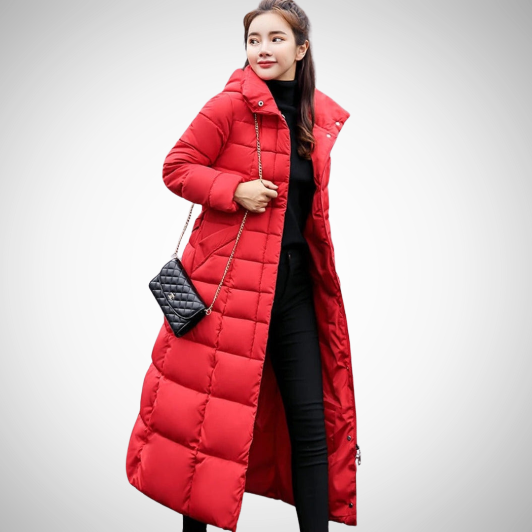 WW | Lange Gürtel Winter Puffer Mantel Für Frauen