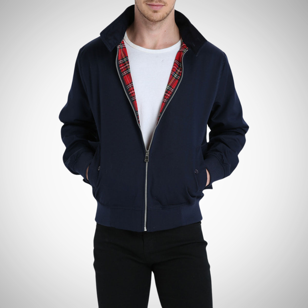 WW | Herren Zip-Up Bomberjacke - Karo-Futter
