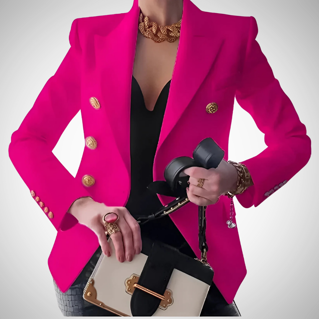 WW | Luxus Damen Doppelreiher Blazer Mit Goldenen Knöpfen Büro Chic