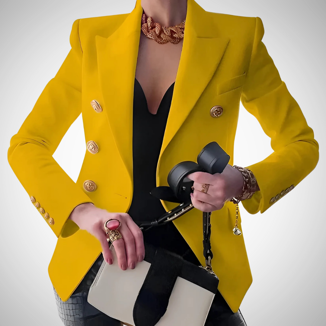 WW | Luxus Damen Doppelreiher Blazer Mit Goldenen Knöpfen Büro Chic