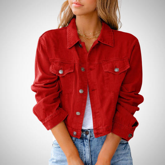 WW | Chic Herbst Denim Jacke Für Frauen