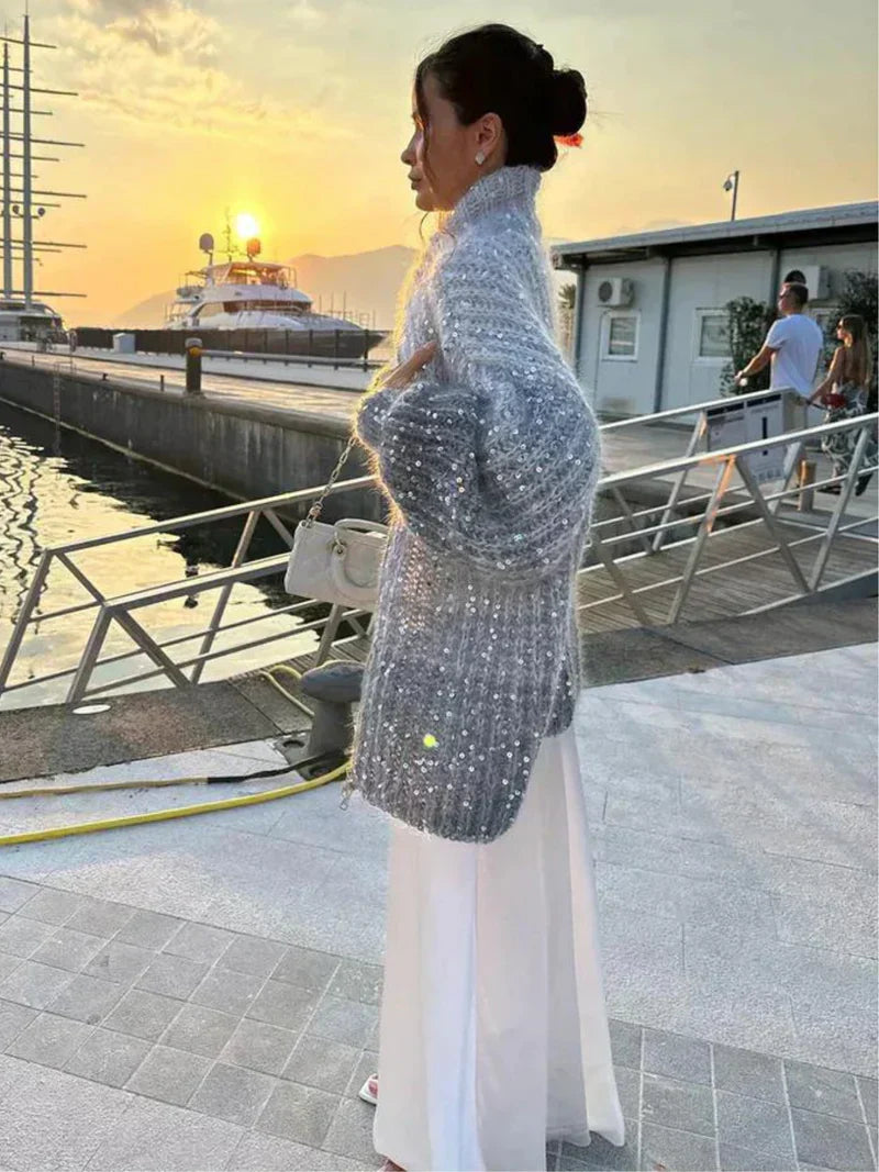 WW | shimmering silk knit jacket