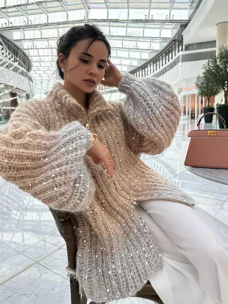 WW | shimmering silk knit jacket