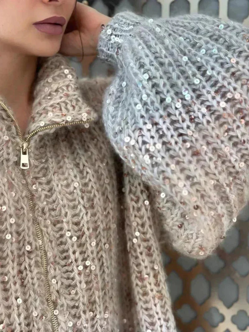 WW | shimmering silk knit jacket