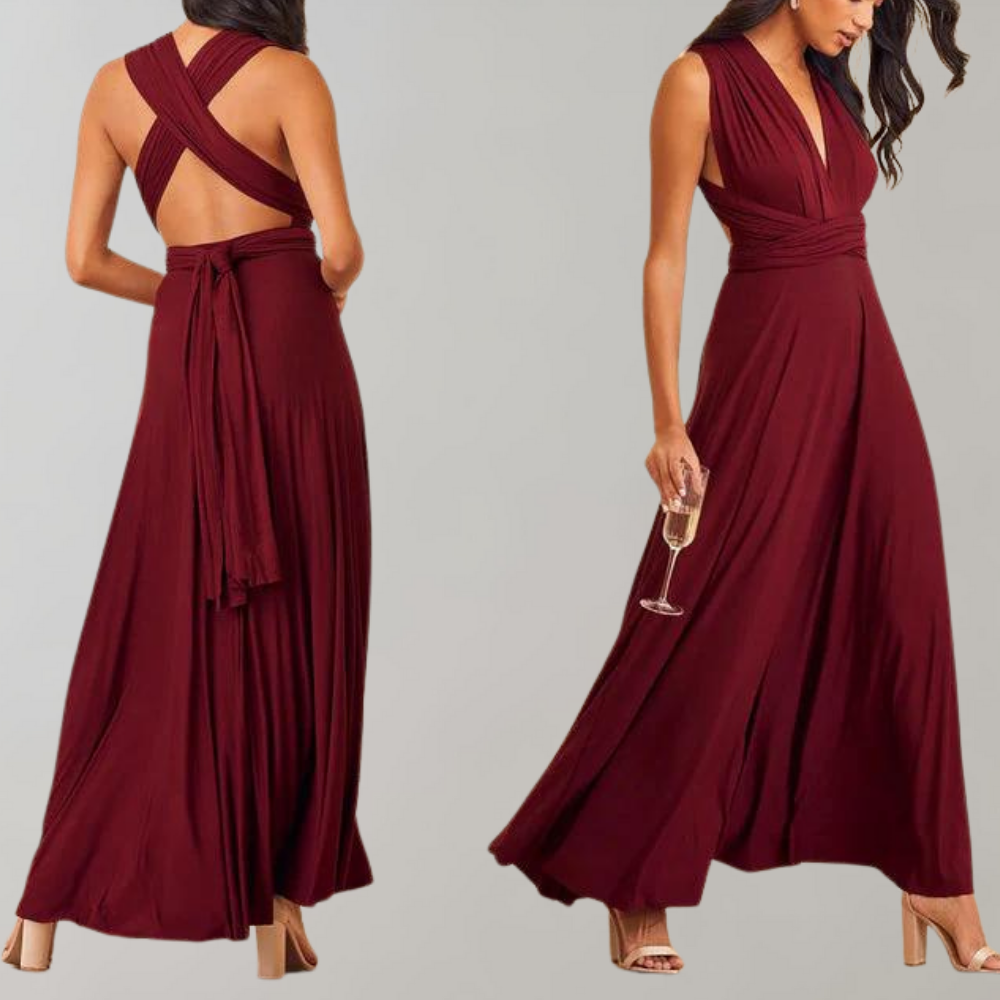 WW | Elegante Damen Infinity Kleid Schickes Wickel Sommerkleid