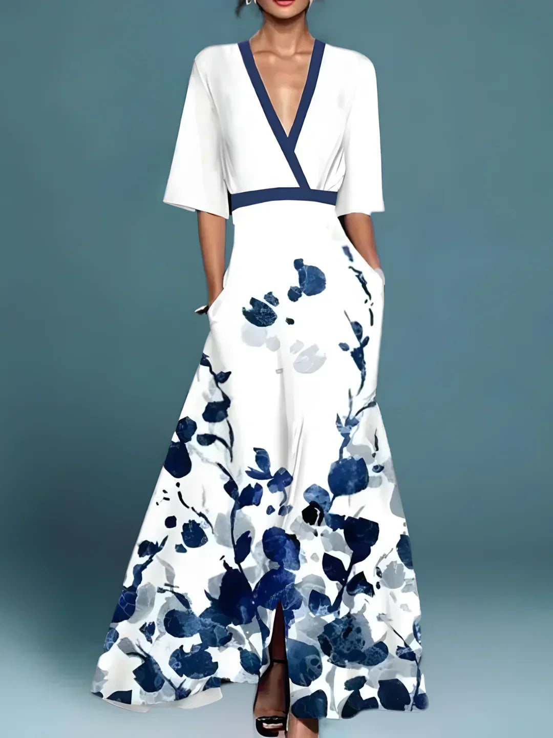 Laure | Elegant wrap dress with floral pattern