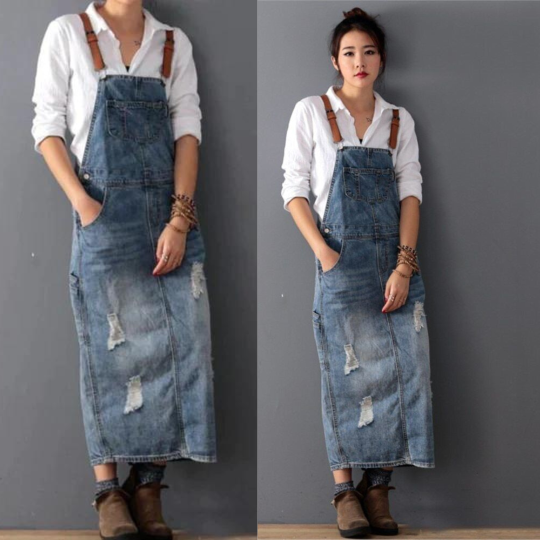 WW | Stilvolles Weinlese Denim Kleid