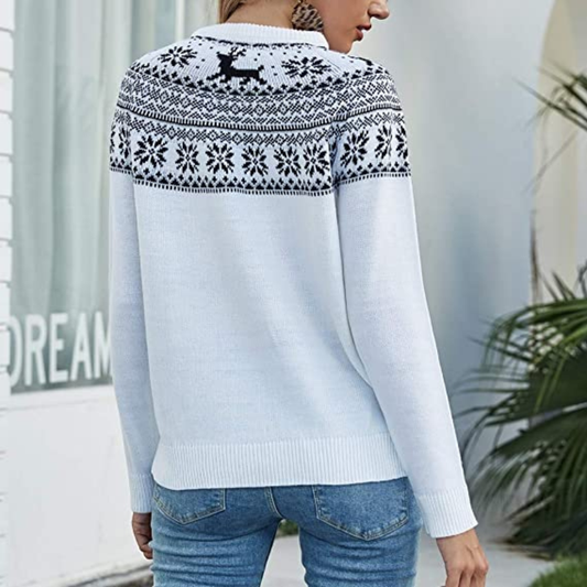WW | Strickpullover - Fair Isle Muster - Weich und Warm - Rundhalsausschnitt - Lange Ärmel
