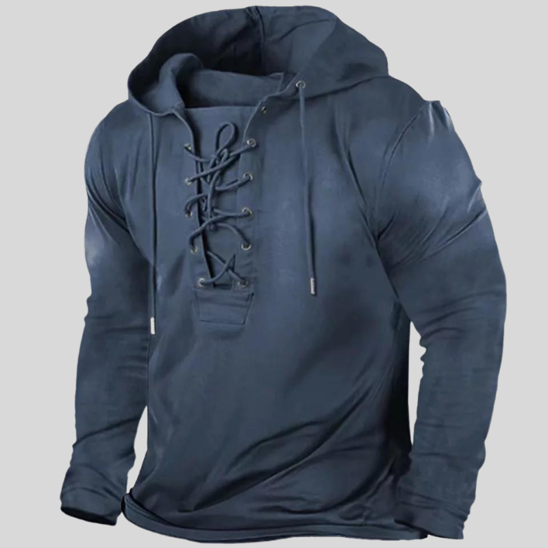 WW | Langarm Lace up Strapazierfähig Und Rustikal Mit Vorderen Taschen