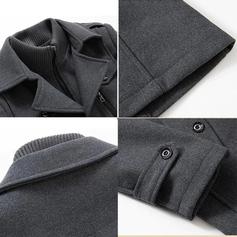 WW | Peacoat Double-breasted Wool Blend Tailored fit Lapel collar