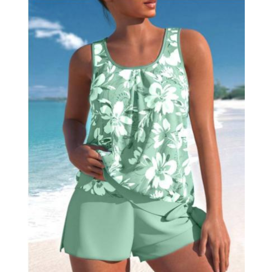 WW | 2-Teiliges Tankini-Set Blumenmuster Damen Schwimmbekleidung