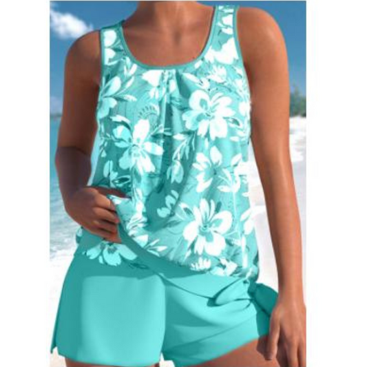 WW | 2-Piece Tankini Set Floral Print Women's Swimwear