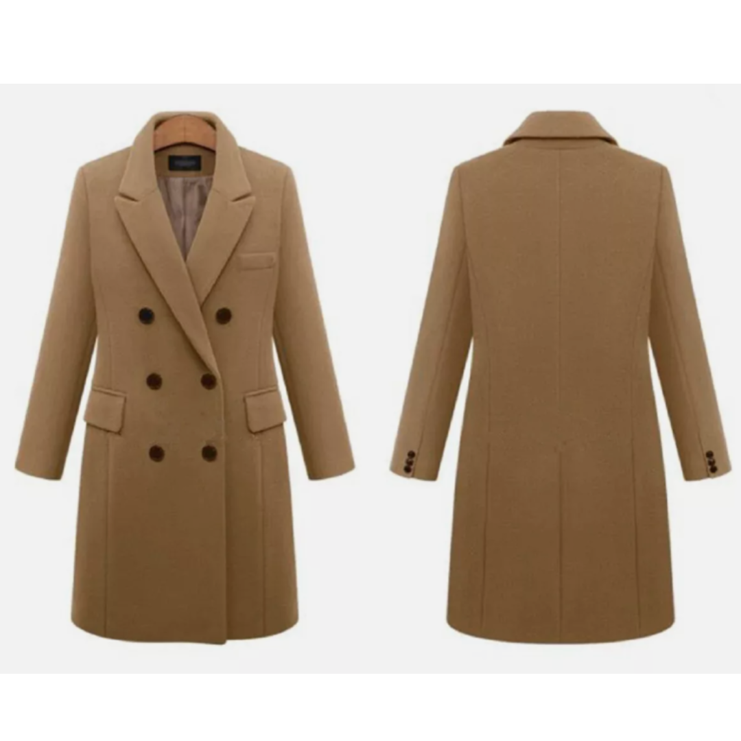 WW | Damen Winter Trenchcoat - Doppelreiher & Reverskragen