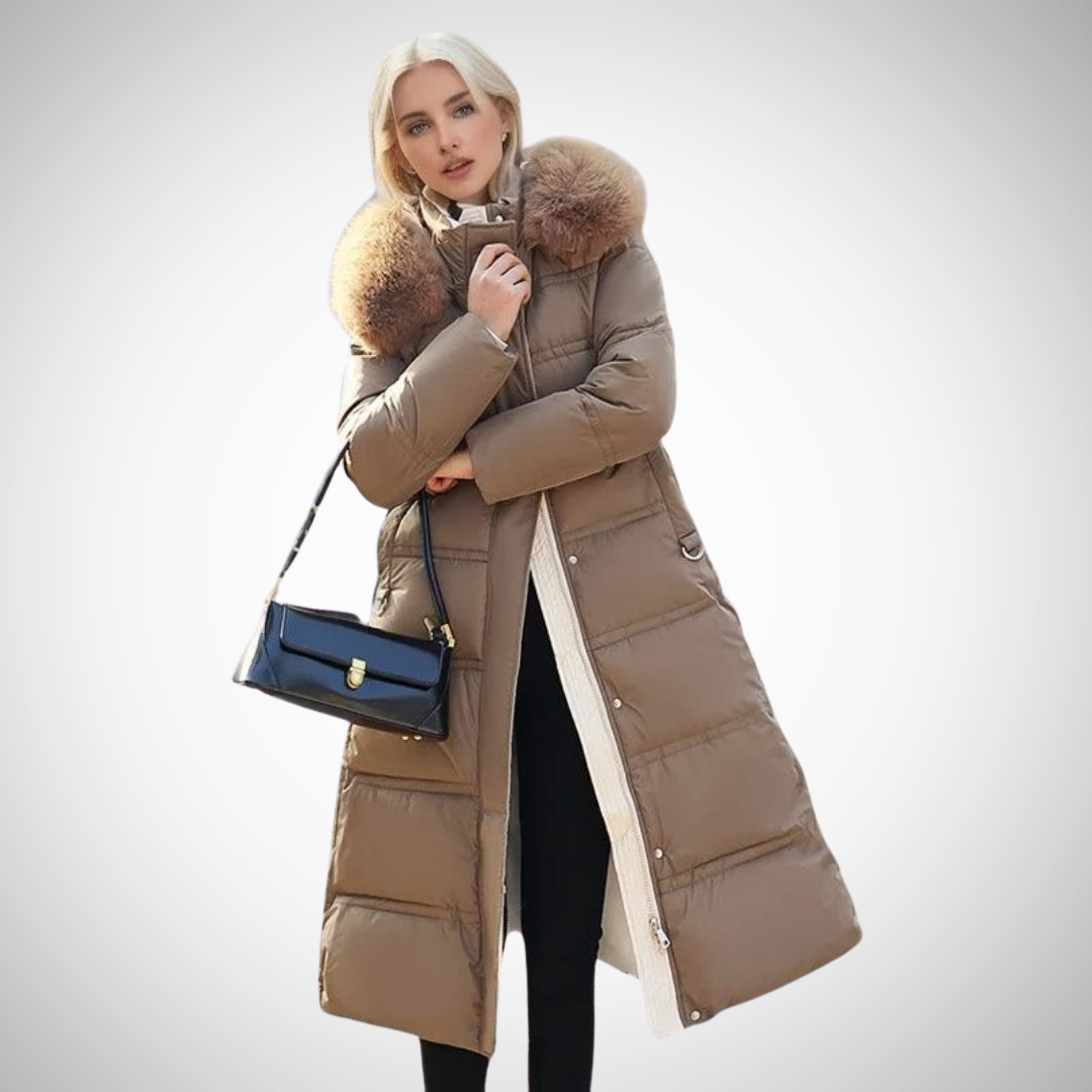 WW | Lang Faux Fur Besatz Pufferjacke Für Damen