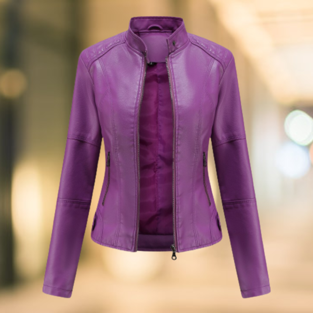 WW | Elegante und schicke Lederjacke mit Stehkragen