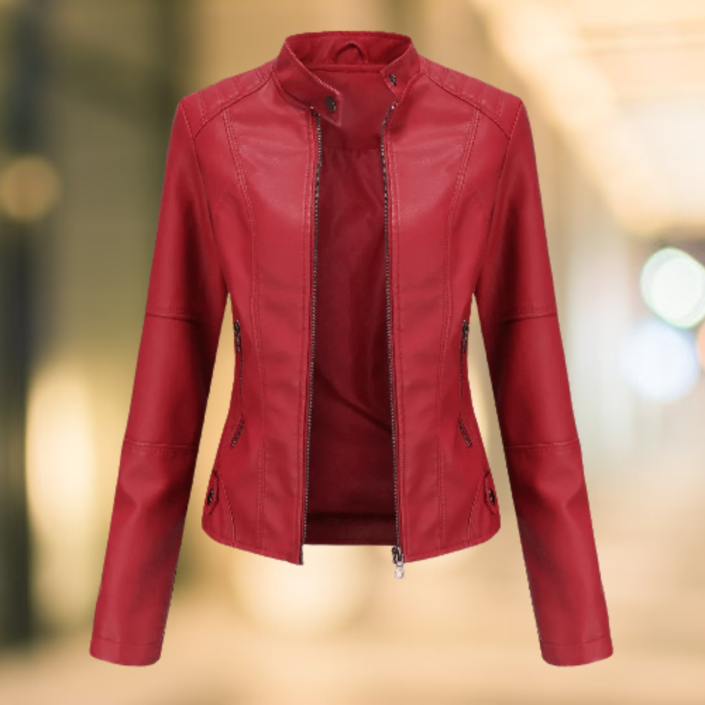 WW | Elegante und schicke Lederjacke mit Stehkragen