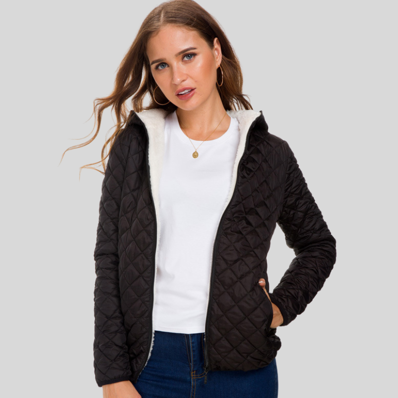 WW | Gep Padded Jacke Rautenmuster Gesteppt Tailored Mit Reißverschluss Und Taschen