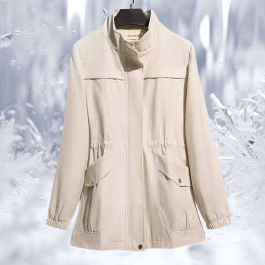 WW | Parka Jacke Hoher Kragen Verstellbare Taille Winddicht Mit Taschen