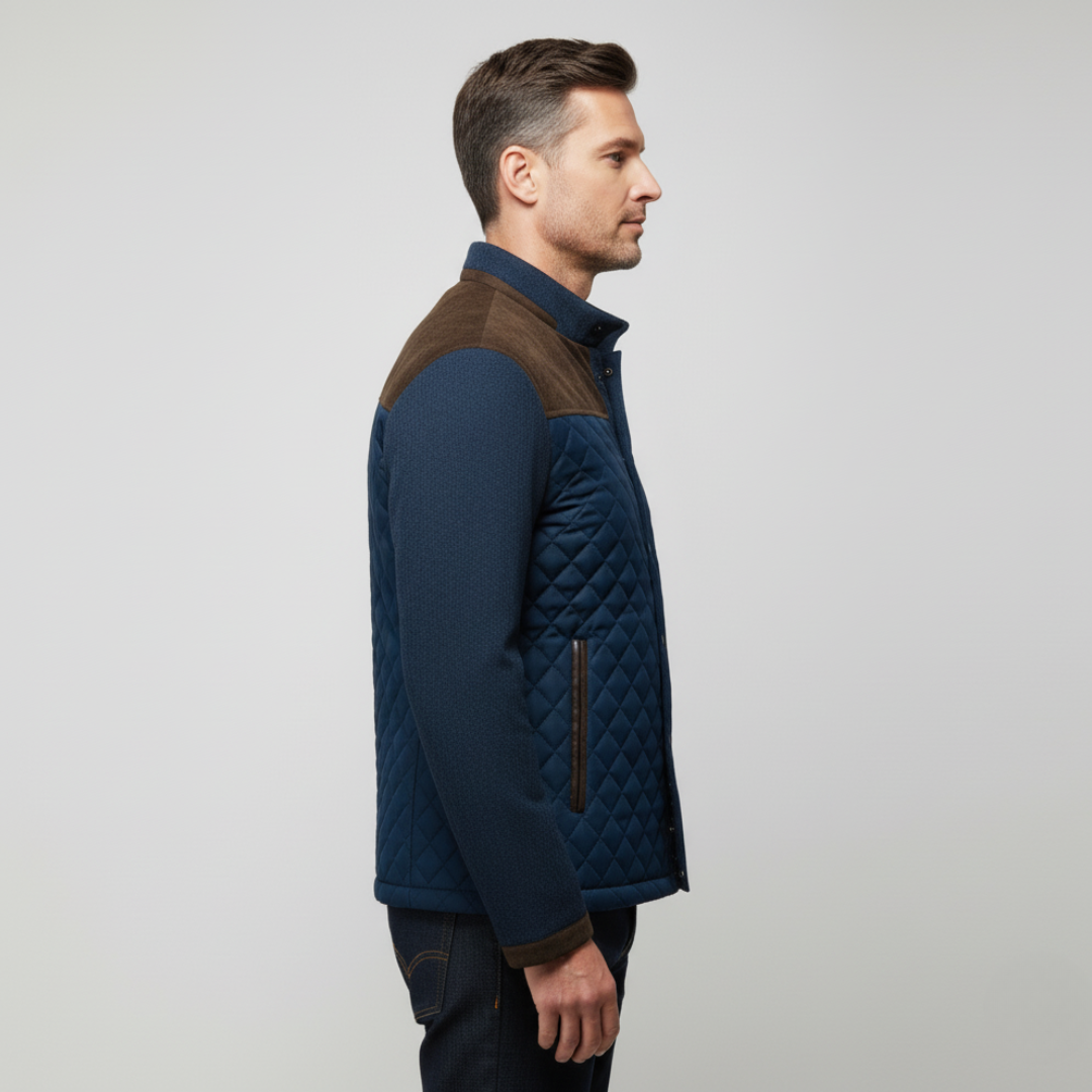 WW | Jacke - Steppdesign - Normale Passform - Wildlederelemente - Hoher Kragen