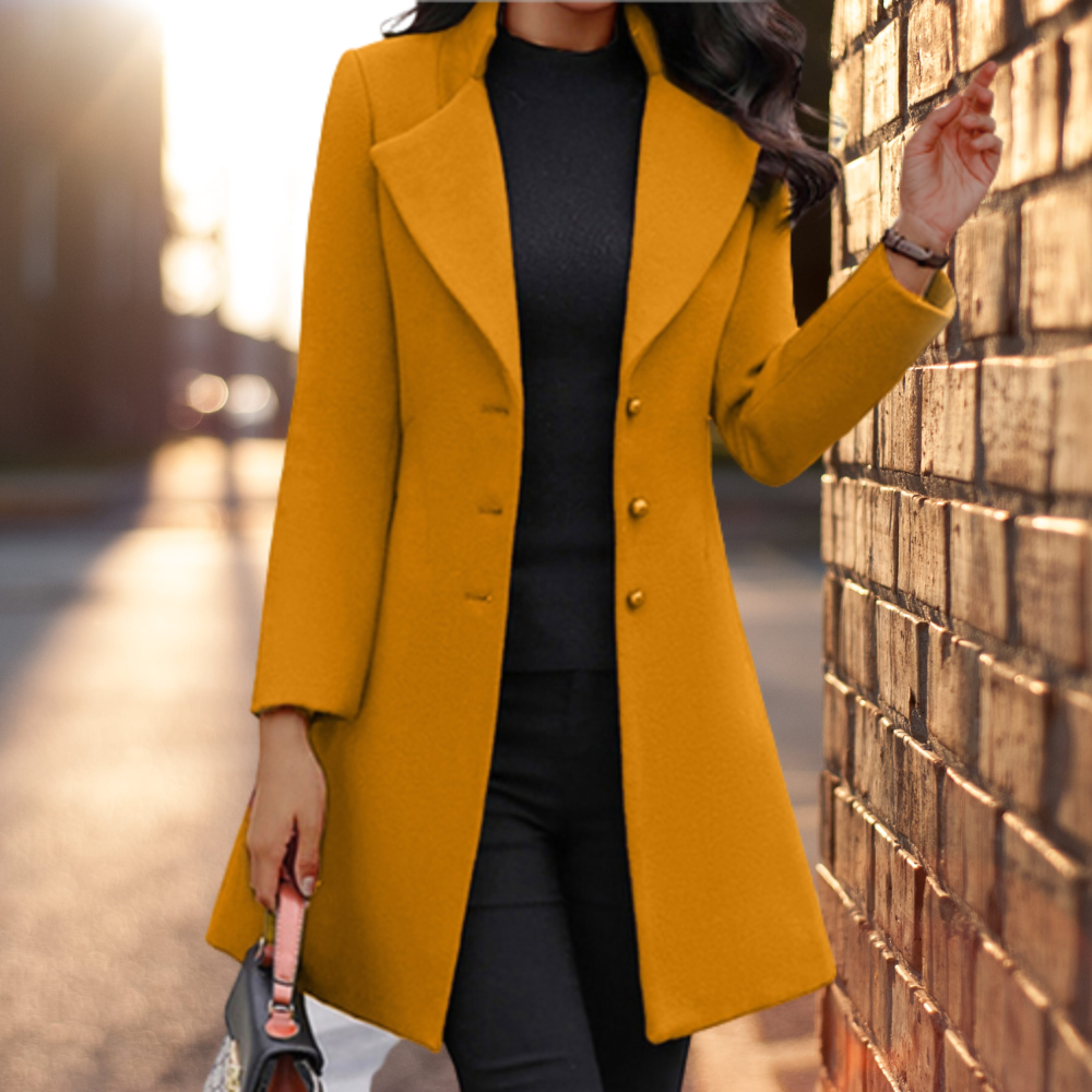 WW | Long coat Tailored fit Wool blend Single-breasted Formal look